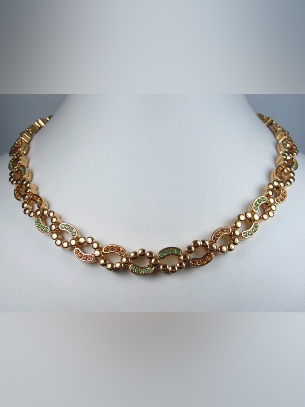 Nina Ricci Gold Plated Necklace with Swarovski Crystals - 16-17" - Picture 4 of 6